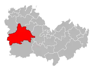 Locatie van het kanton