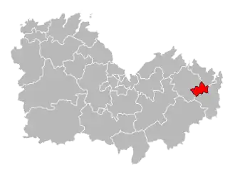 Locatie van het kanton