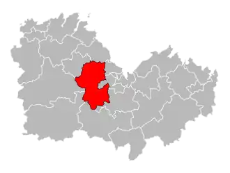 Locatie van het kanton