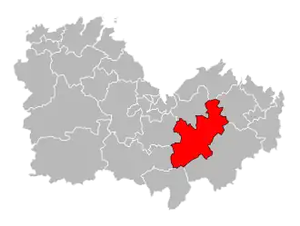 Locatie van het kanton