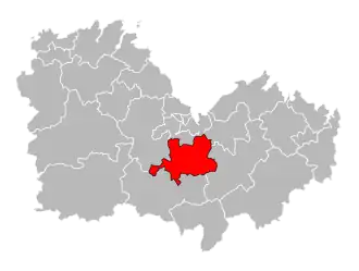 Locatie van het kanton