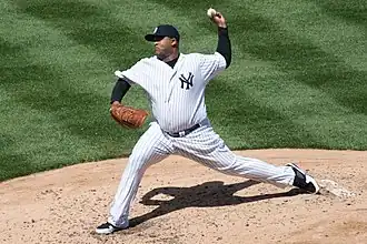 Sabathia als pitcher voor de New York Yankees op 16 april 2009