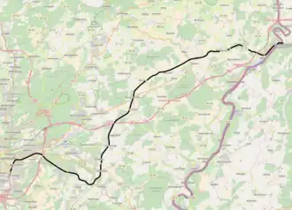 Spoorlijn Luxemburg - Wasserbillig op de kaart