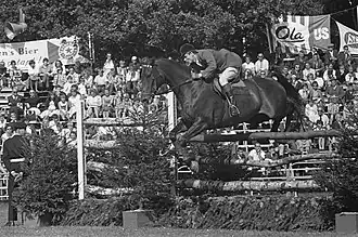 Herman Schridde op Ilona tijdens CHIO te Rotterdam 1962
