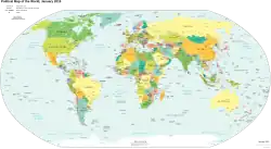 Politieke kaart van de wereld.