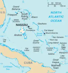 Kaart van Bahama's