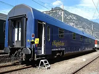 Een rijtuig van CityNightLine in Zwitserland