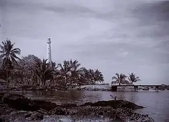 Vuurtoren van Anyer (nu in het regentschap Serang) rond 1920