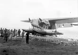 Een Fokker T-IV watervliegtuig van de MLD op de vliegbasis in Soerabaja (1929)
