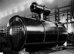 In het bedrijf vervaardigde stoomketel