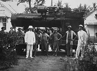 Locomobiel voor de Hollandsch-Amerikaansche Plantage Maatschappij (HAPM), Tandjoengbalai (1917).