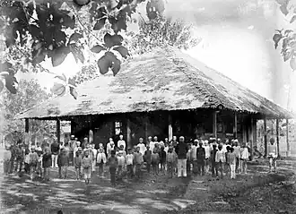 Inlandse school te Barabai, Zuidoost-Borneo.