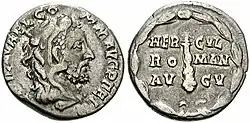 Denarius met Commodus als Hercules