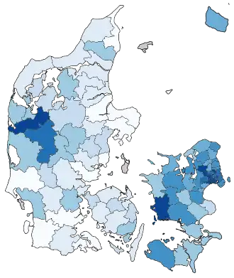 alt=Aantal bevestigde besmettingen per gemeente (peildatum 30 maart) ■&nbsp;0 bevestigd ■&nbsp;1–19 bevestigd ■&nbsp;20–39 bevestigd ■&nbsp;40–59 bevestigd ■&nbsp;60+ bevestigd