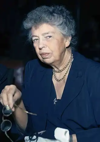 Eleanor Roosevelt rond 1946 en 1947