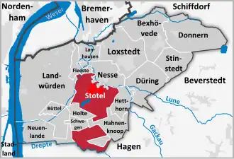 Ligging Stotel in de gemeente Loxstedt