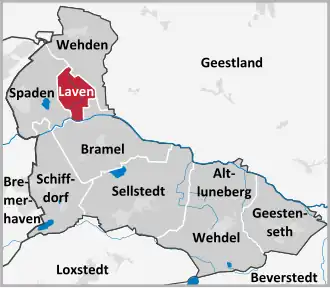 Ligging Laven in de gemeente Schiffdorf