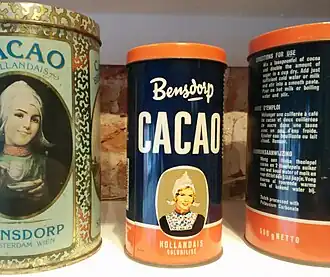 Blikjes med Hollandse meisjes, cacaoproducten