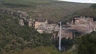 De waterval Cachoeira do Corisco in de gemeente Sengés
