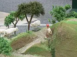 Een caganer in de grote, jaarlijkse kerststal op het Sant Jaume-plein in Barcelona (2010-2011)