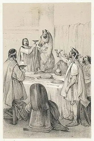 Gravure van Caligula en Incitatus. Victor Adam, voor 1867