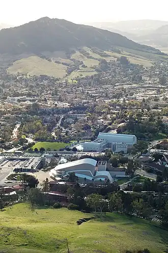 Zicht op de campus van Cal Poly