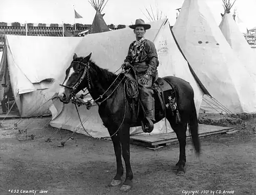Calamity Jane te paard (1901), Charles Dudley Arnold, Library of Congress