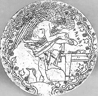Kalchas afgebeeld op Etruskische spiegel