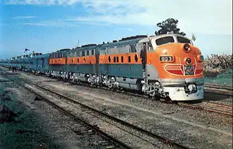 De California Zephyr te Altamont tijdens proefritten in 1949