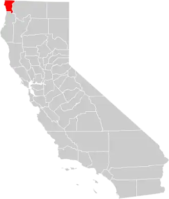 Locatie van Del Norte County in Californië