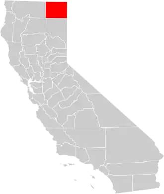 Locatie van Modoc County in Californië