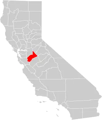 Locatie van Stanislaus County in Californië