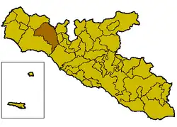 Locatie van Caltabellotta in Agrigento (AG)