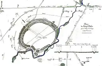 19e-eeuws plan van de site