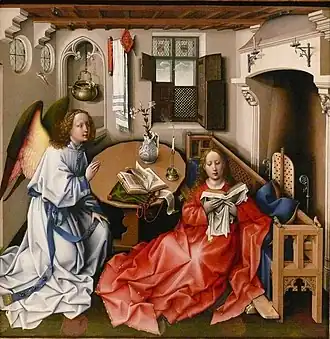 Robert Campin: Mérode-altaarstuk (middenpaneel)