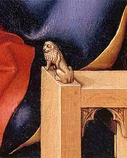 Leeuw op de armleuning, middenpaneel