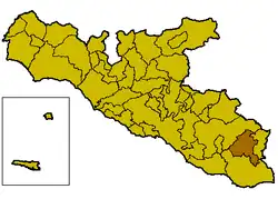 Locatie van Campobello di Licata in Agrigento (AG)