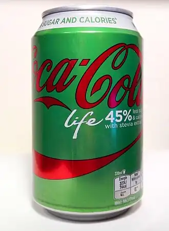 Een groen blikje Coca Cola Life