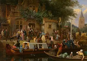 Trekschuit voor de herberg 'Het wapen van Utrecht' (1853)