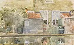 Canal scene in Holland, 1900