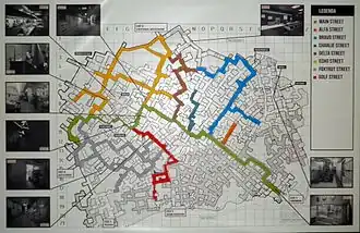Plattegrond van het hoofdkwartier met gangenstelsel