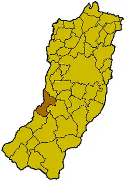 Locatie van Canossa in Reggio Emilia (RE)