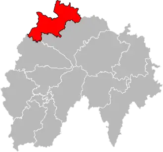 Locatie van het kanton