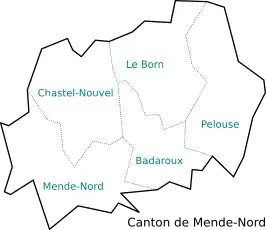 ligging gemeenten in het kanton