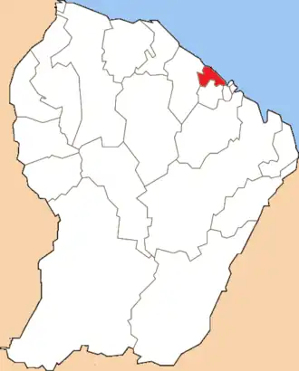 Het kanton binnen het departement Guyana