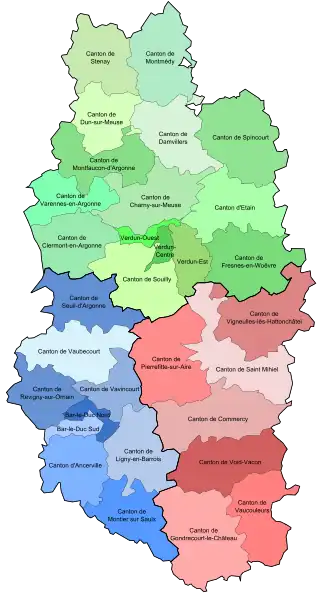 Oude kantonindeling van Meuse (voor 22 maart 2015)