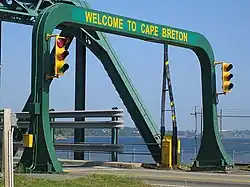 Entree tot Cape Breton Island vanaf de Canso Causeway.
