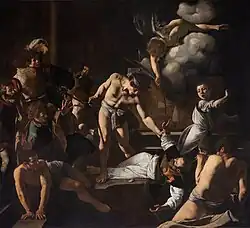 Het martelaarschap van Matteüs, door Caravaggio, in de Contarelli-kapel