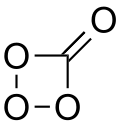 Structuurformule van het C2v-isomeer van koolstoftetraoxide