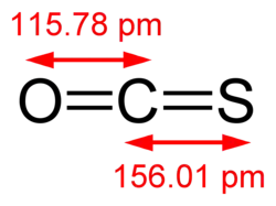 Structuurformule van carbonylsulfide